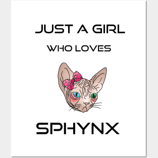 just a girl who loves sphynx Posters and Art